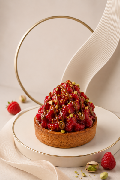Tarte framboise pistache